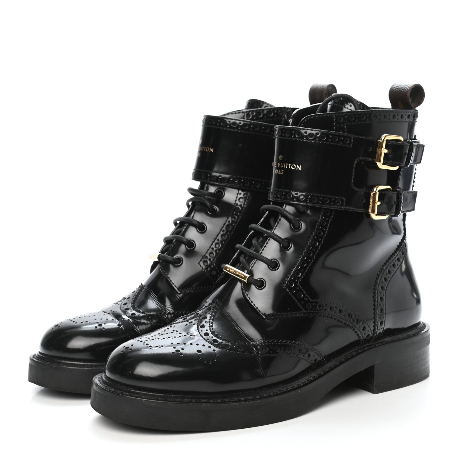 Louis Vuitton Glazed Calfskin Midtown Ankle Boots 37 Black 3 of 10