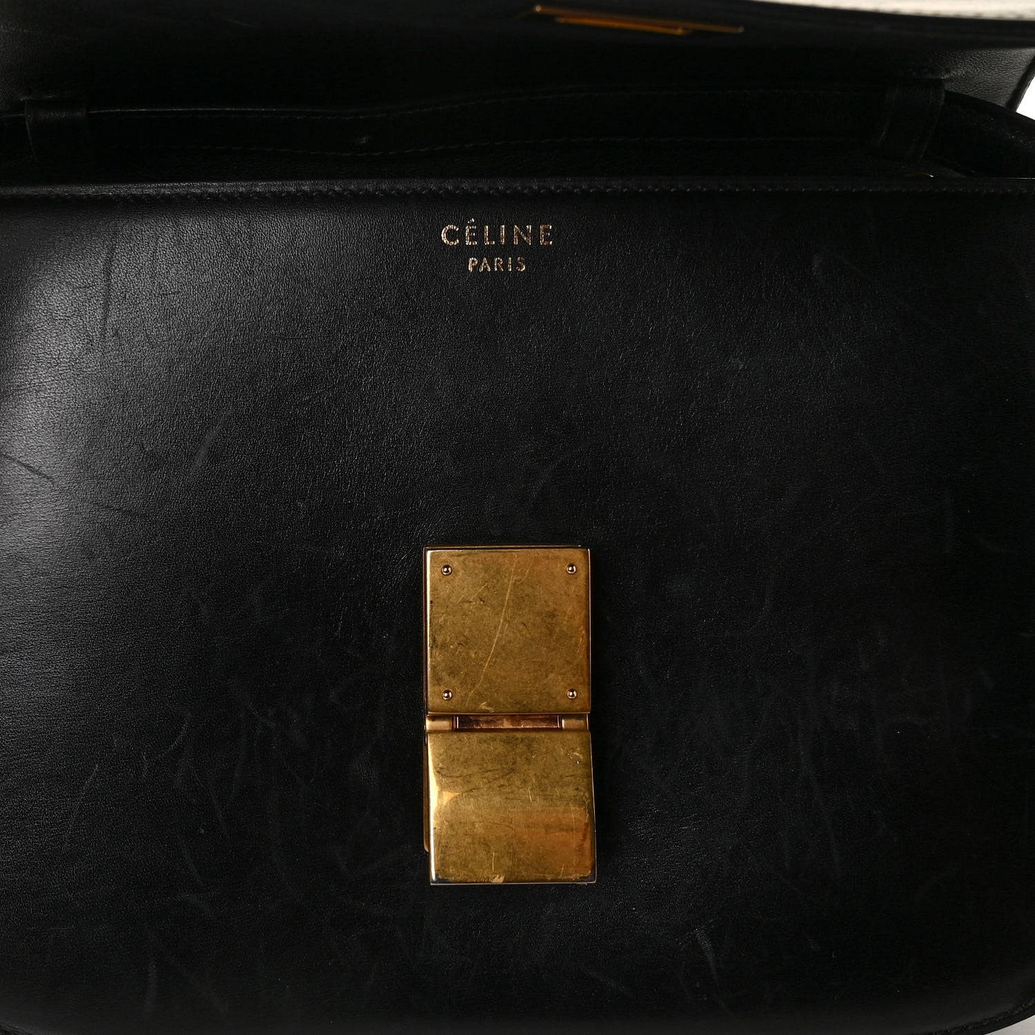 Celine Box Calfskin Medium Classic Box Flap Bag Black 14 of 14