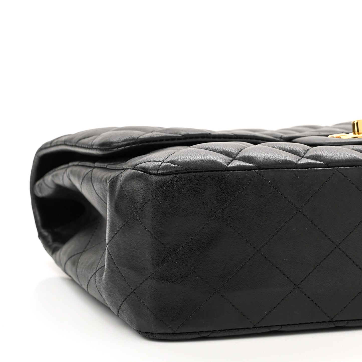 Lambskin Quilted Jumbo Single Flap Black