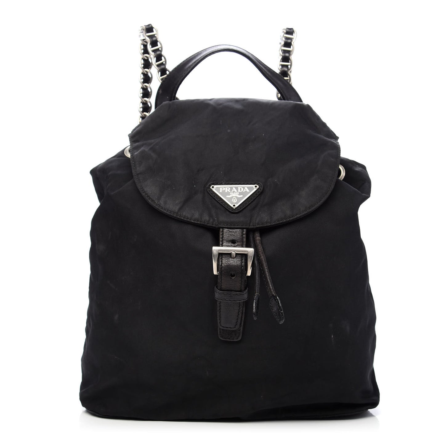 Tessuto Nylon Vela Chain Backpack Black