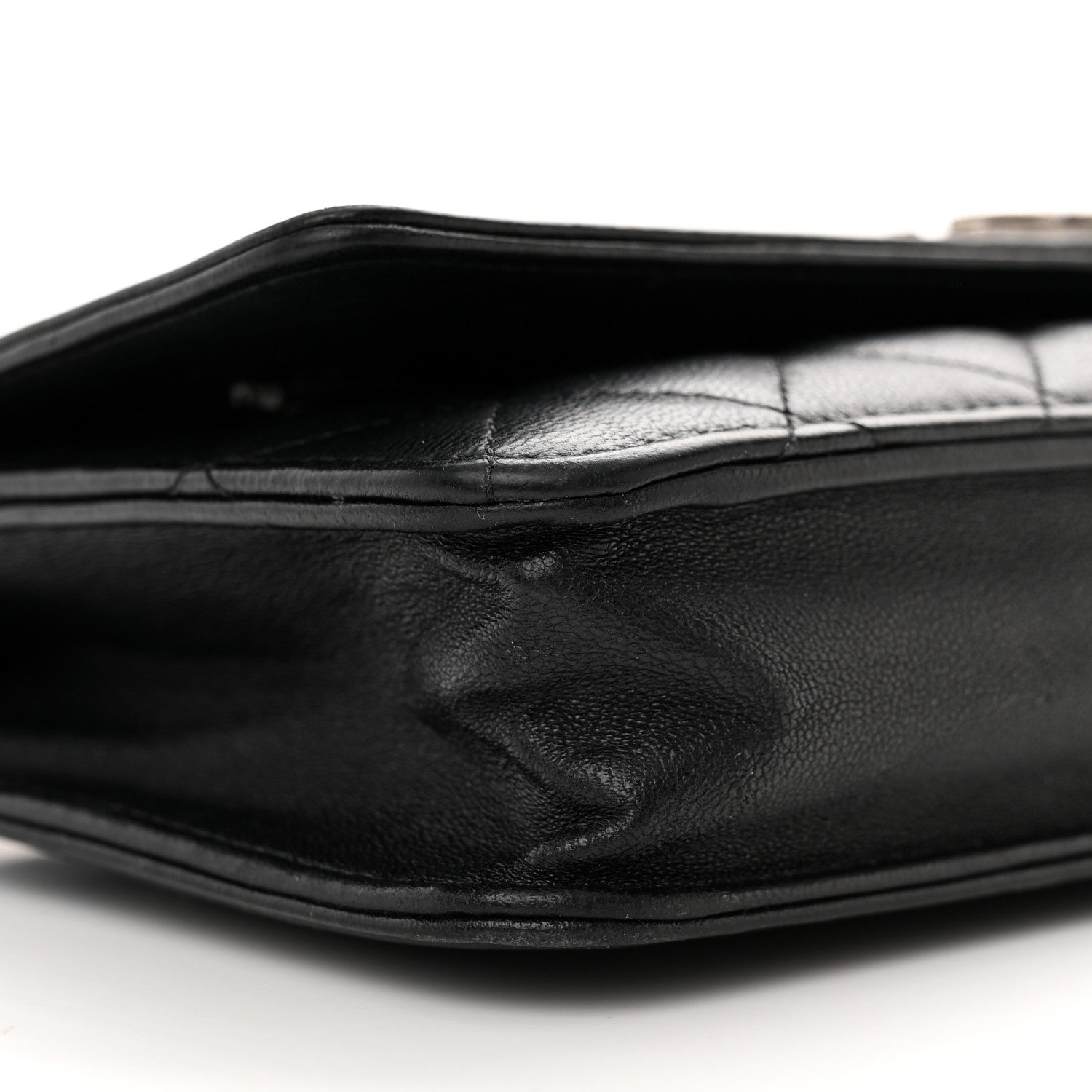 Chanel Lambskin Quilted Boy Wallet On Chain WOC Black 10 of 17
