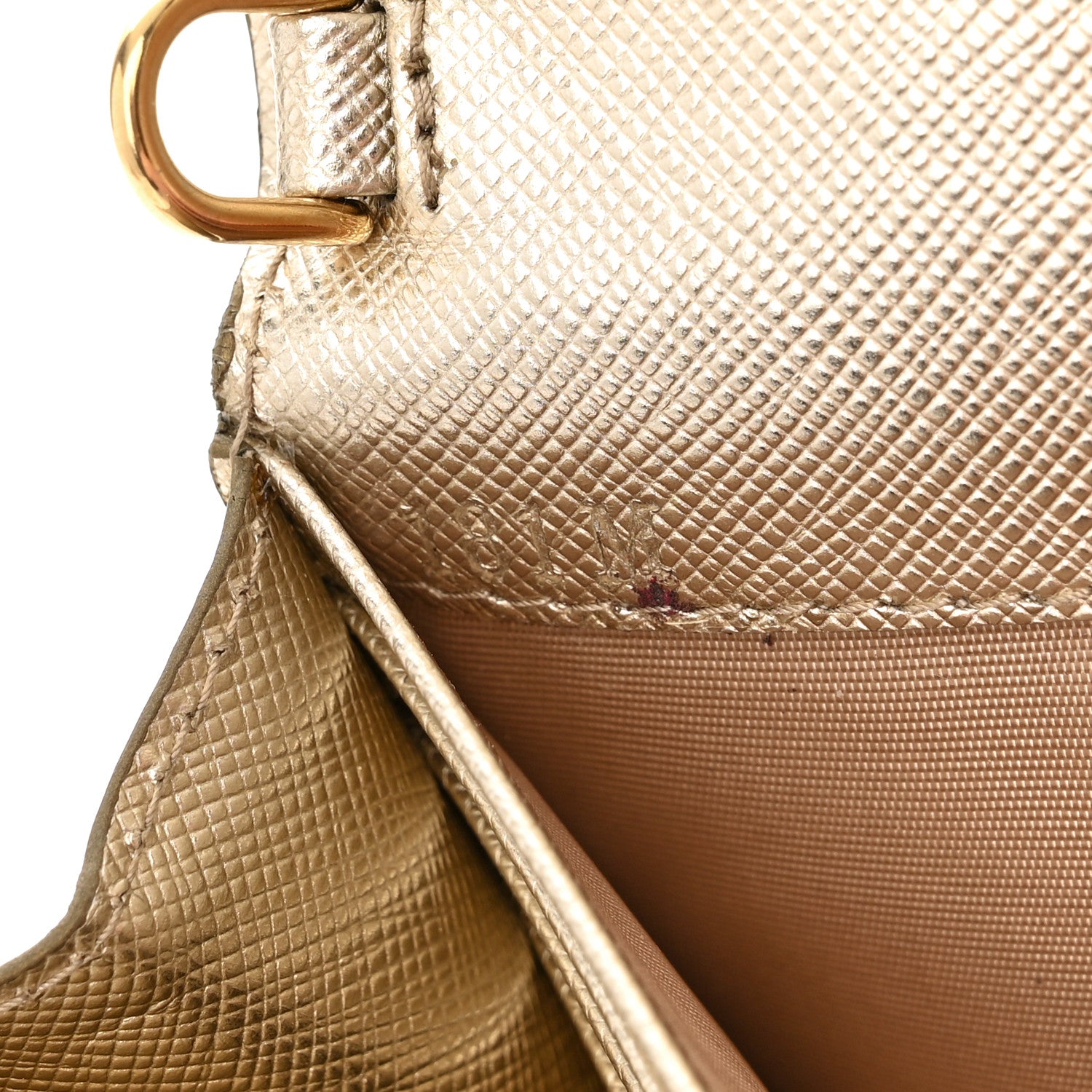 Prada Metallic Saffiano Triangle Mini Crossbody Bag Platino 7 of 10