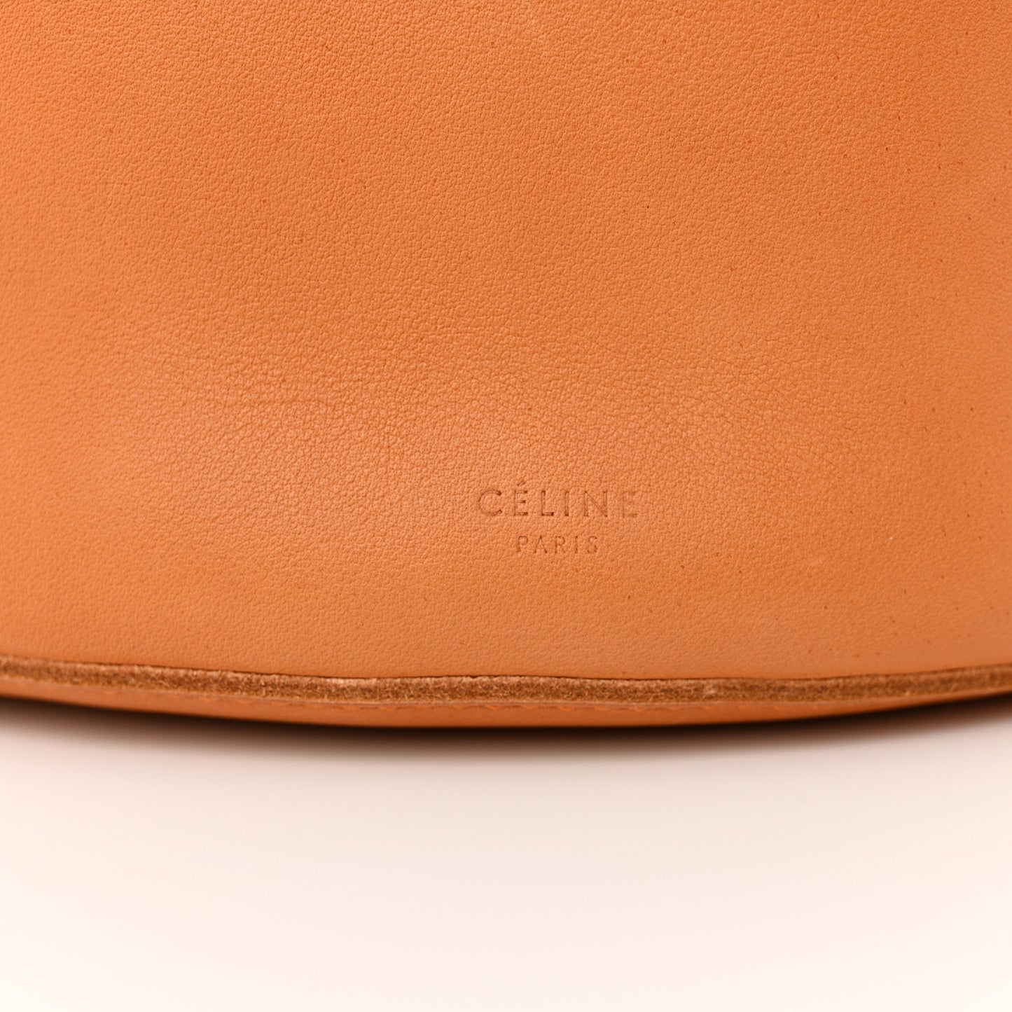Smooth Calfskin Big Bag Bucket Apricot