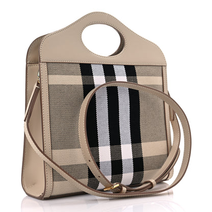 Burberry Smooth Calfskin Archive Canvas Check Mini Pocket Bag Dusty Sand 2 of 9