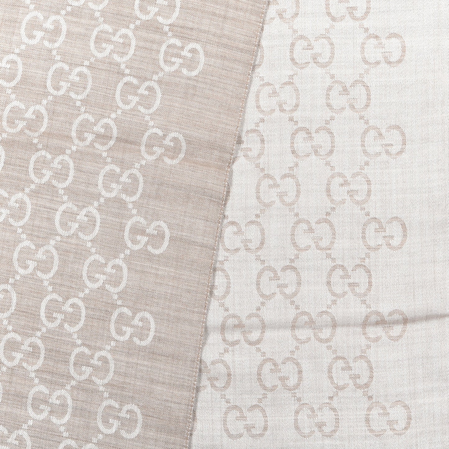 Wool Silk GG Monogram GGNat Plus Scarf Sand