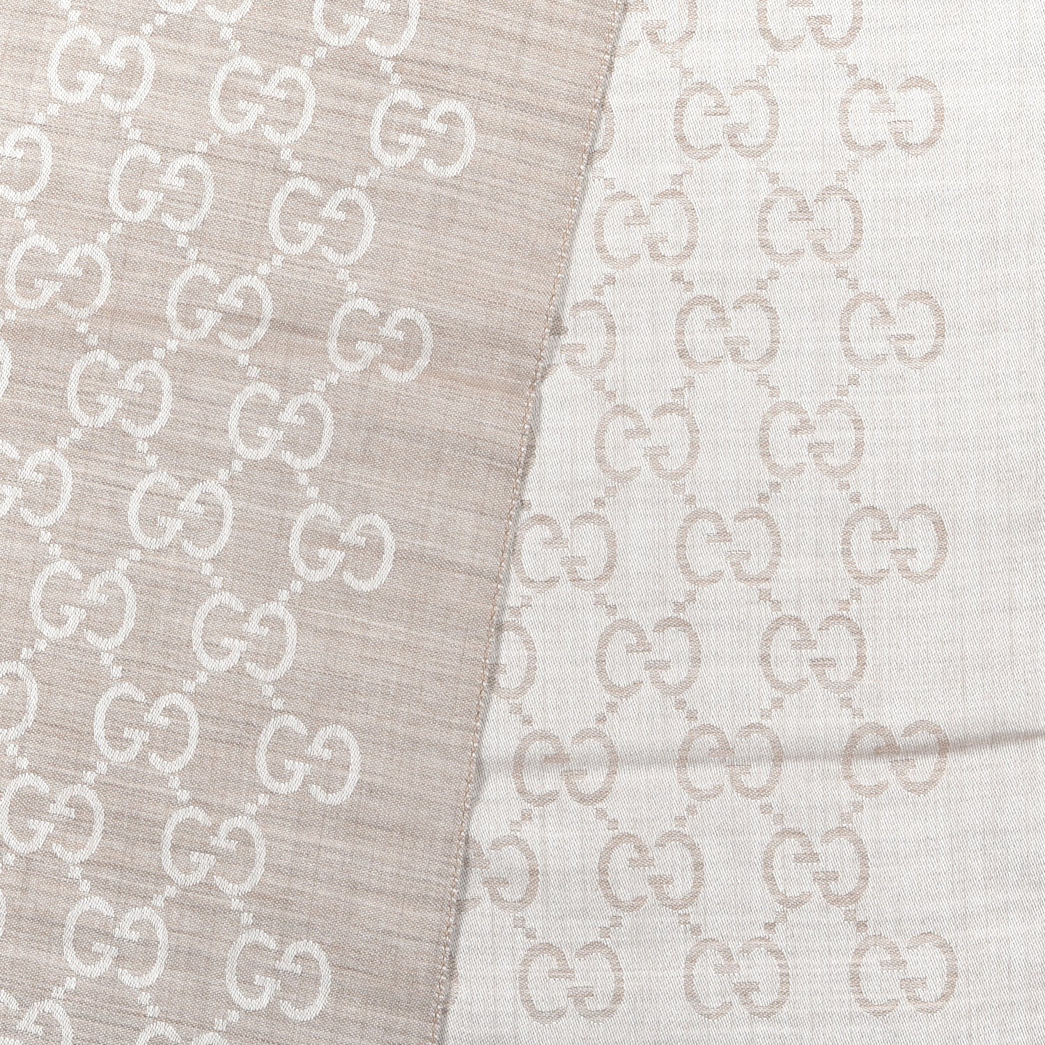 Gucci Wool Silk GG Monogram GGNat Plus Scarf Sand 3 of 5