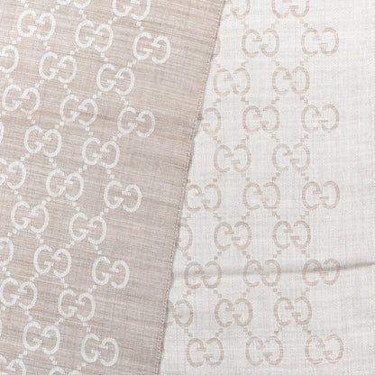 Gucci Wool Silk GG Monogram GGNat Plus Scarf Sand 3 of 5
