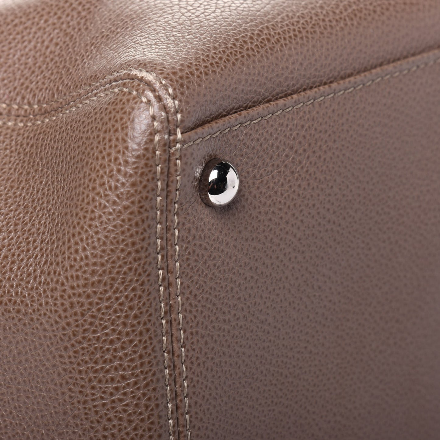 Calfskin Cerf Executive Shopper Tote Light Brown
