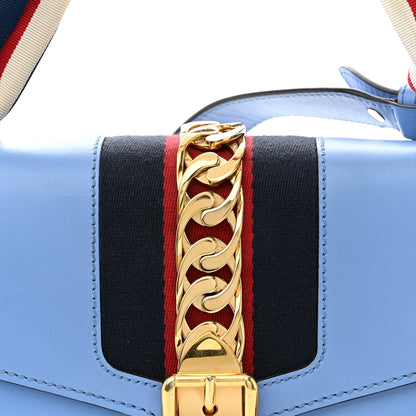 Gucci Calfskin Small Sylvie Shoulder Bag Clear Sky Blue 8 of 20