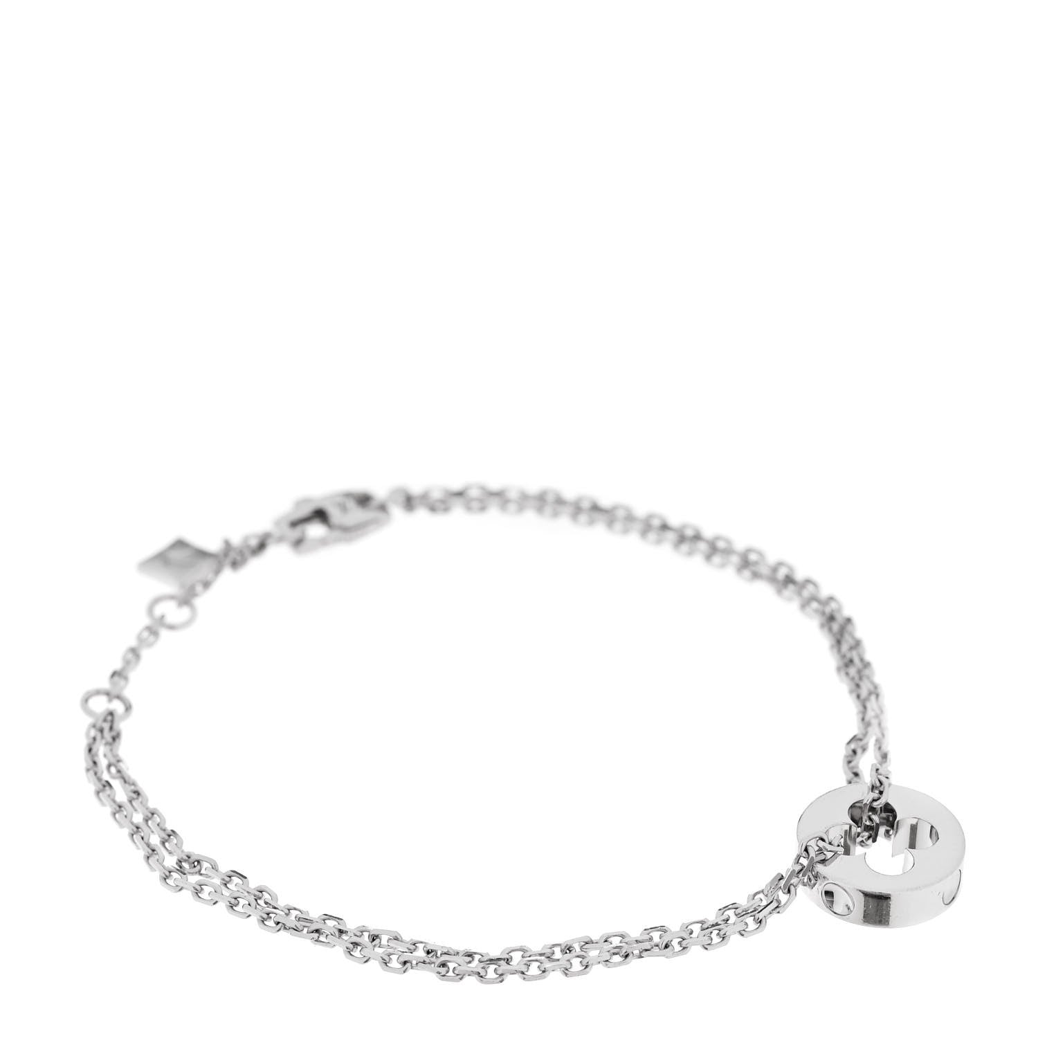 Louis Vuitton 18K White Gold Empreinte Chain Bracelet 1 of 5