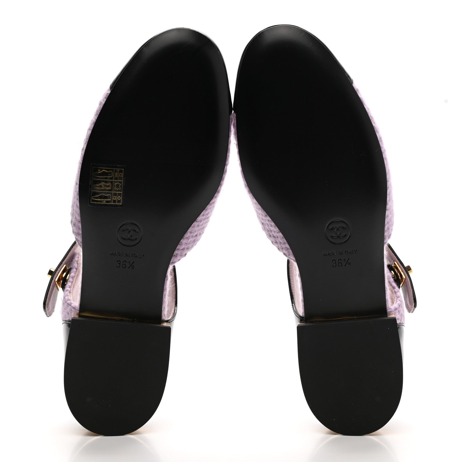Chanel Tweed Patent Cap Toe Ballerina Flats 36.5 Light Pink Black 5 of 10