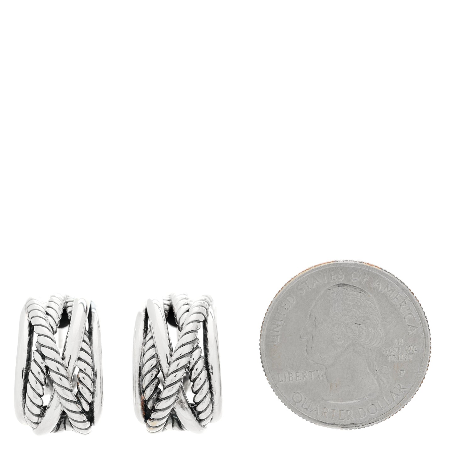 Sterling Silver Crossover Shrimp Earrings