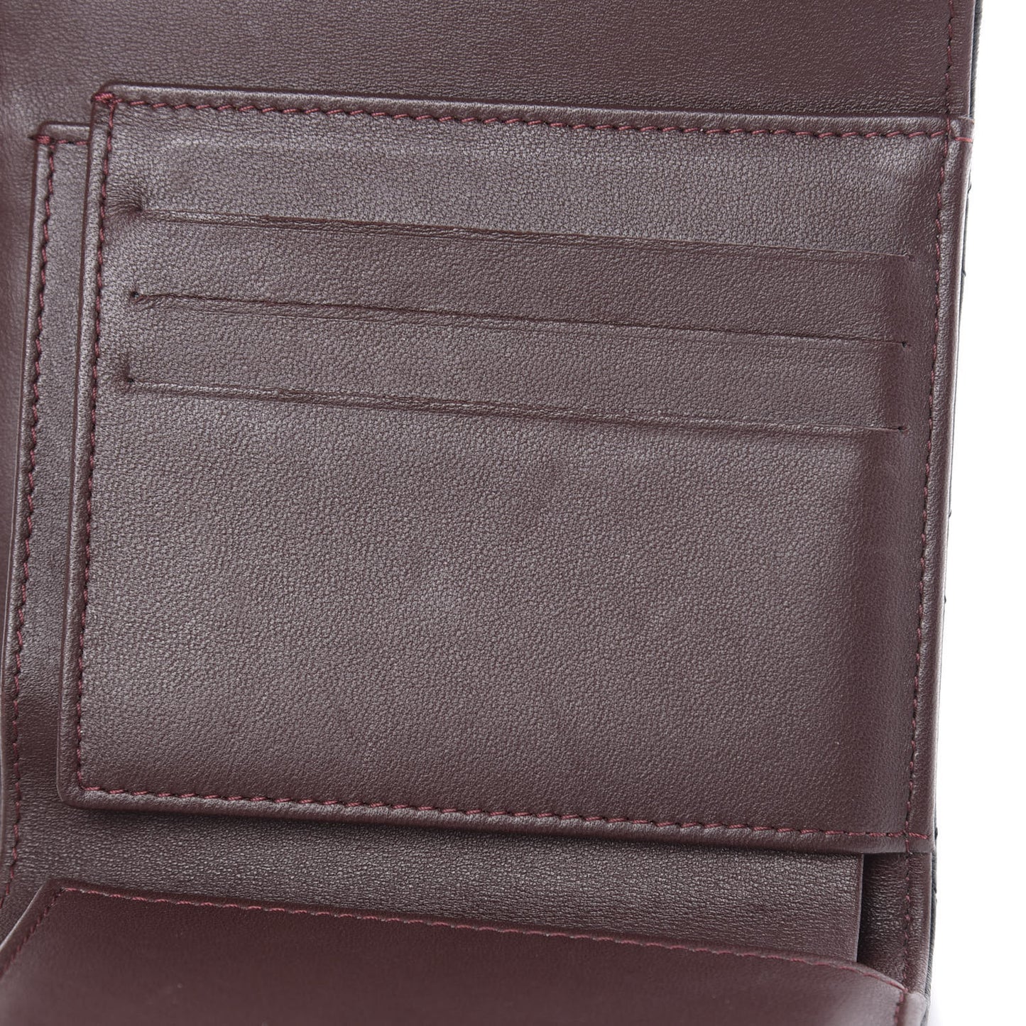 Lambskin Quilted Compact Flap Wallet Black