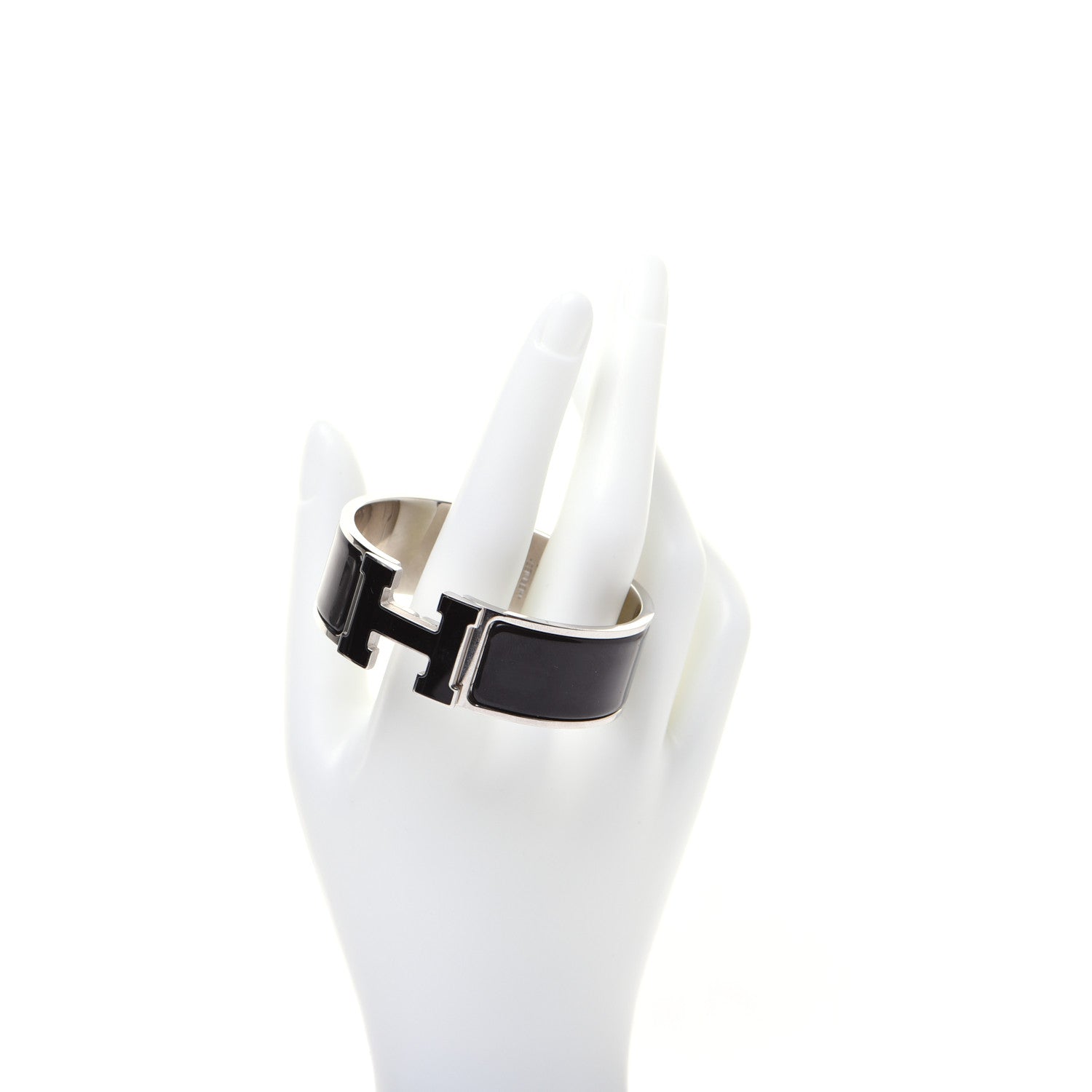 Hermes Enamel Wide Clic Clac H Bracelet PM Black 2 of 7