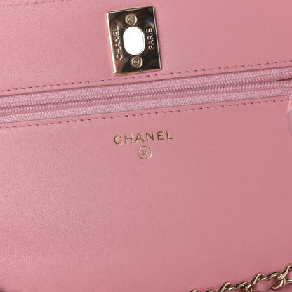Chanel Lambskin Quilted Trendy CC Wallet On Chain WOC Pink 8 of 12