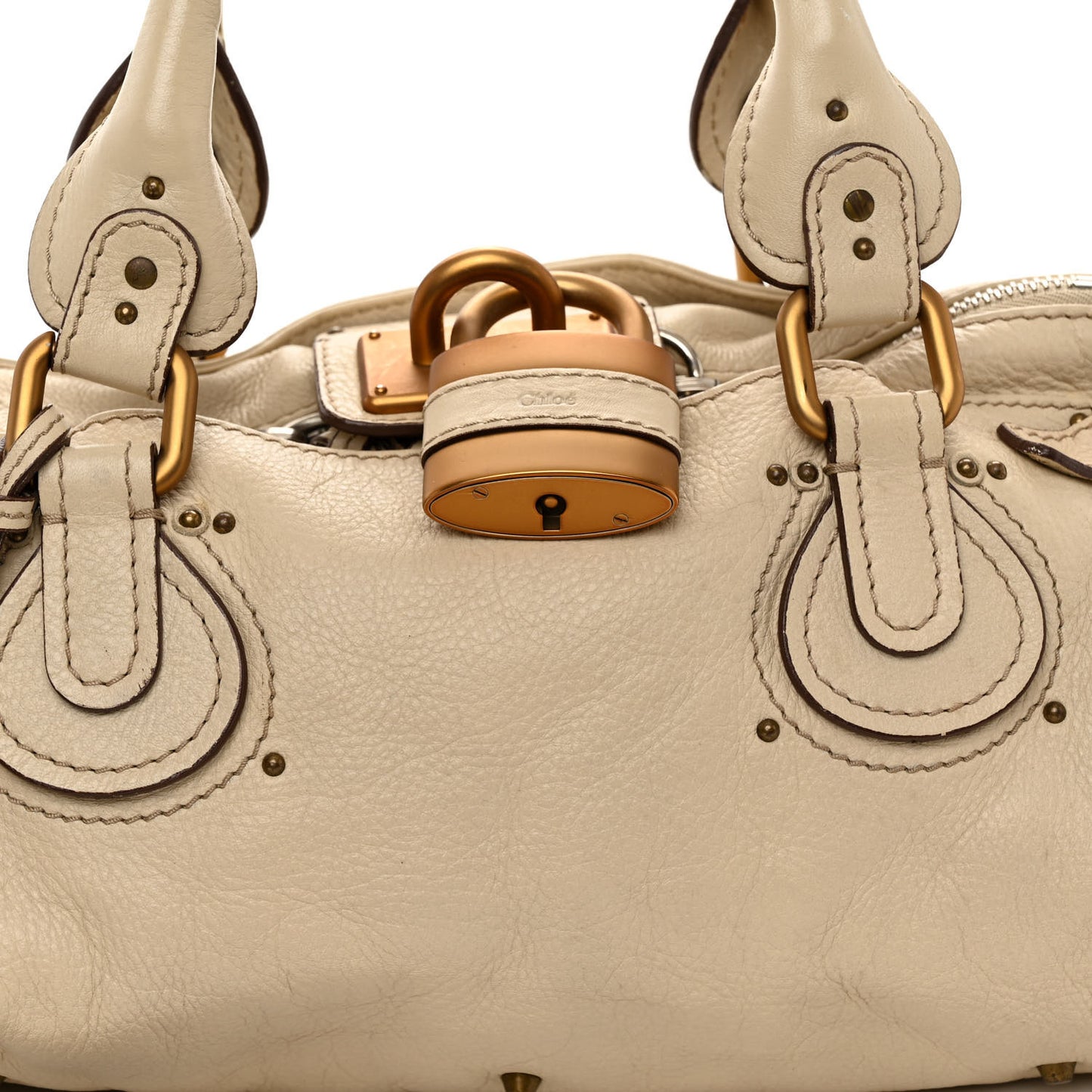 Calfskin Medium Paddington Satchel Ivory