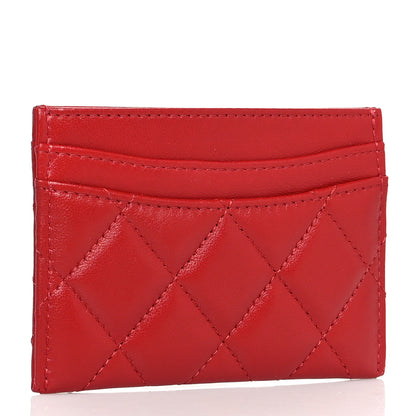 Chanel Lambskin Quilted Card Holder Red 3 of 8