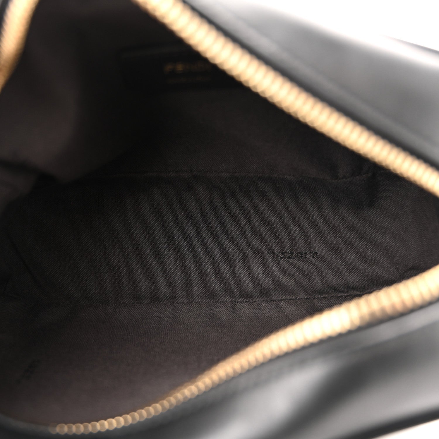 Fendi Glazed Fabric Vitello Century FF 1974 Stamp Patch Mini Camera Case Mogano Panna Black 5 of 10