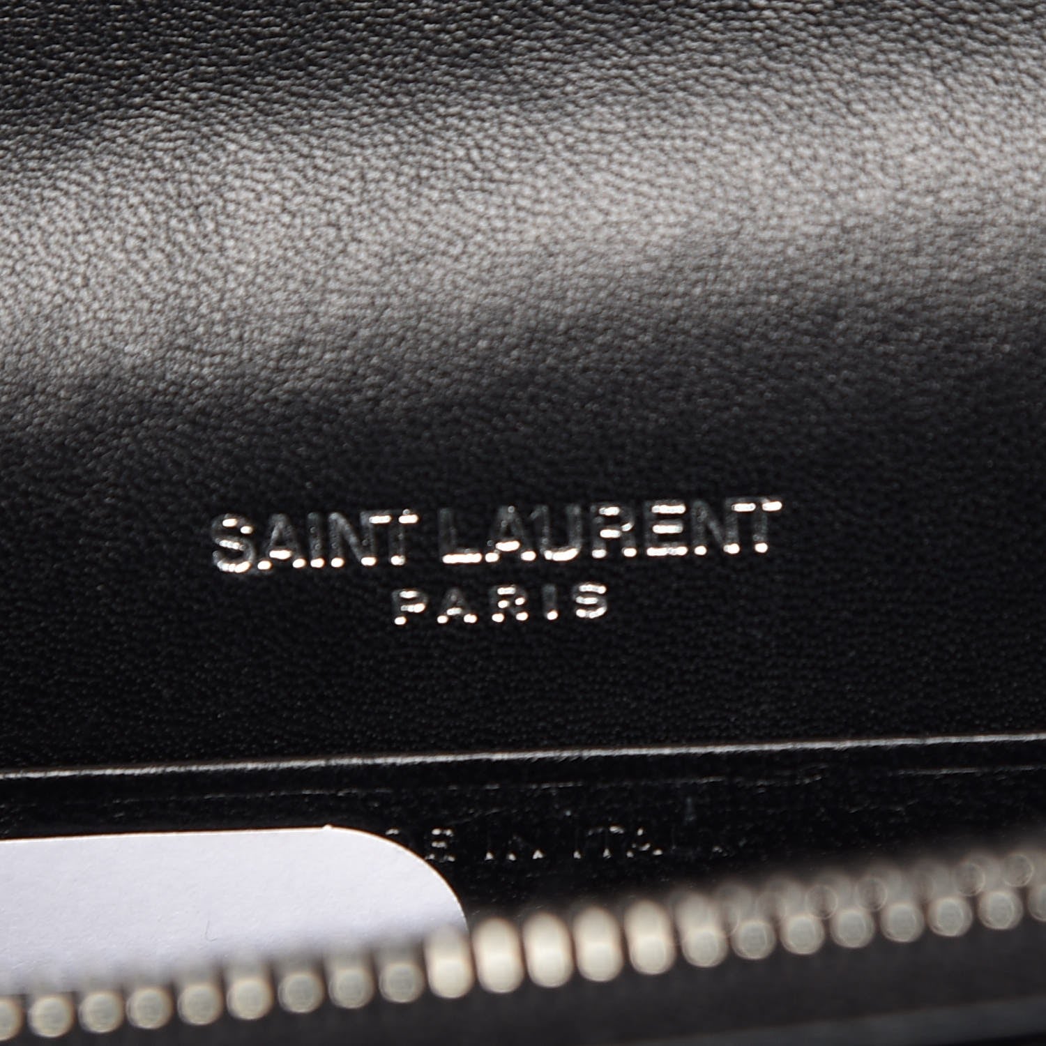 Saint Laurent Calfskin Crocodile Embossed Kate Monogram Tassel Chain Wallet Black 6 of 8