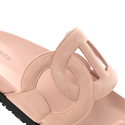 Hermes Suede Goatskin Extra Sandals 41 Rose Opaline 9 of 10