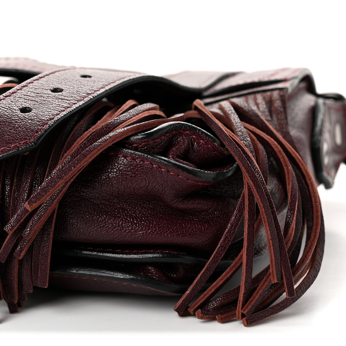 Proenza Schouler Lambskin Fringe PS1 Crossbody Pouch Oxblood 10 of 10