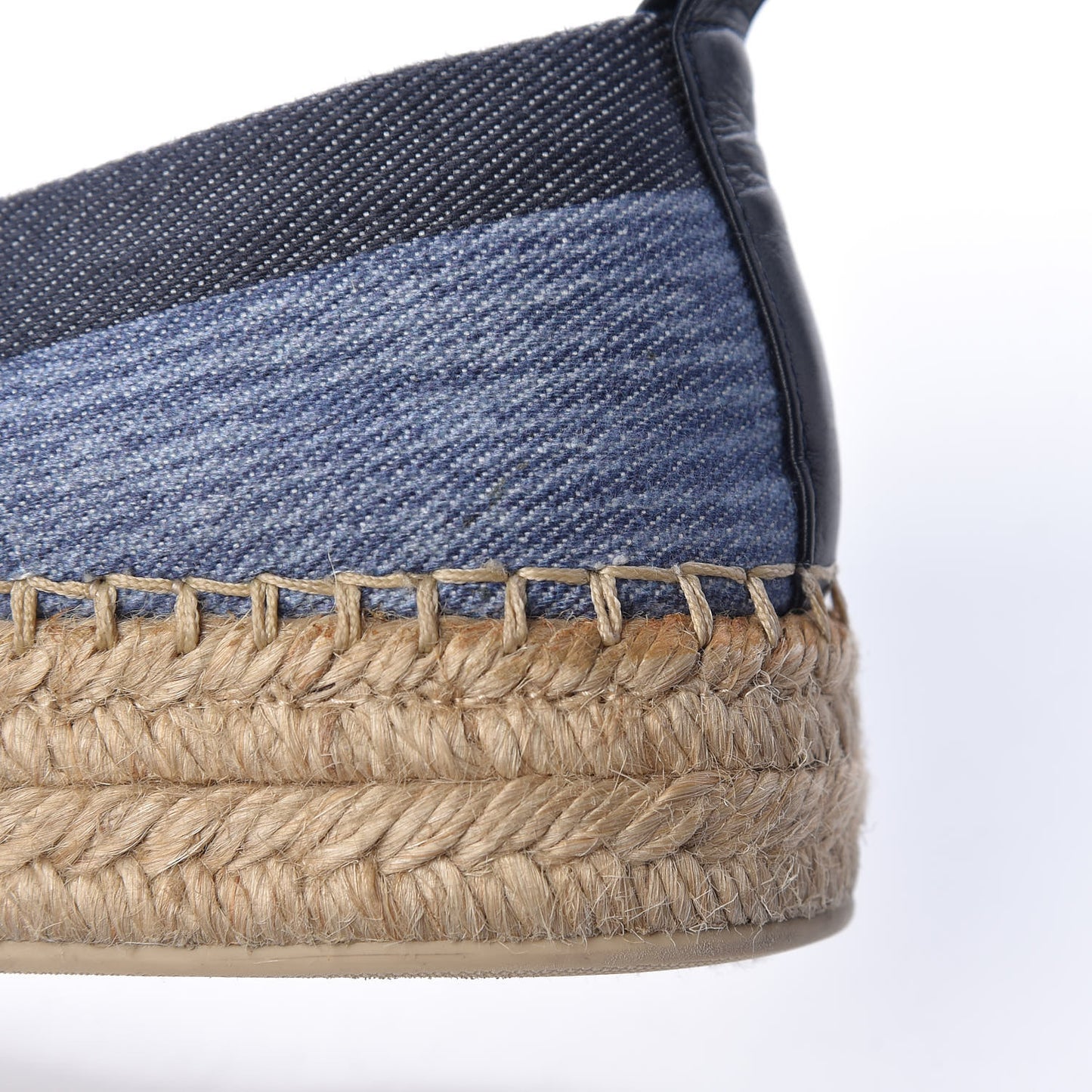 Canvas Blue Shore Espadrille Flats 38 Marine