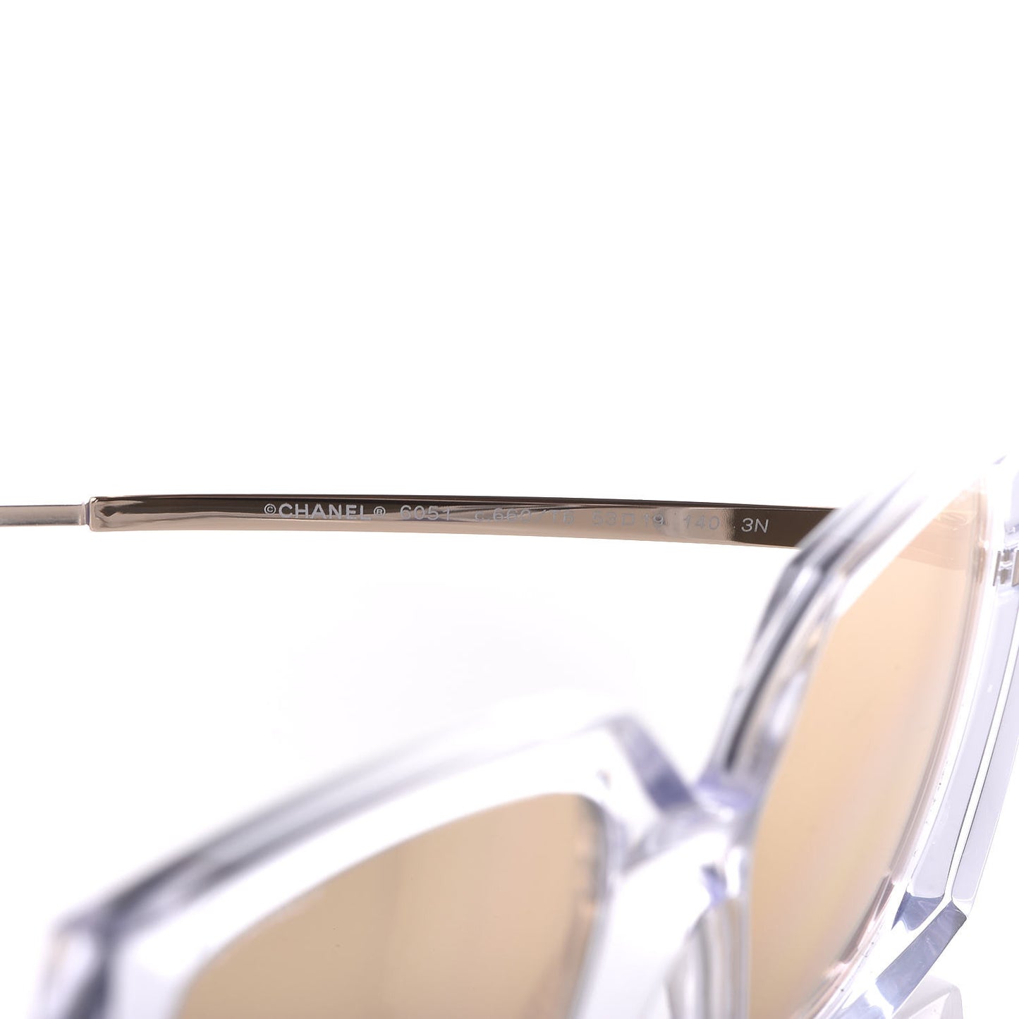 24K Gold Mirror Square Sunglasses 6051 Transparent