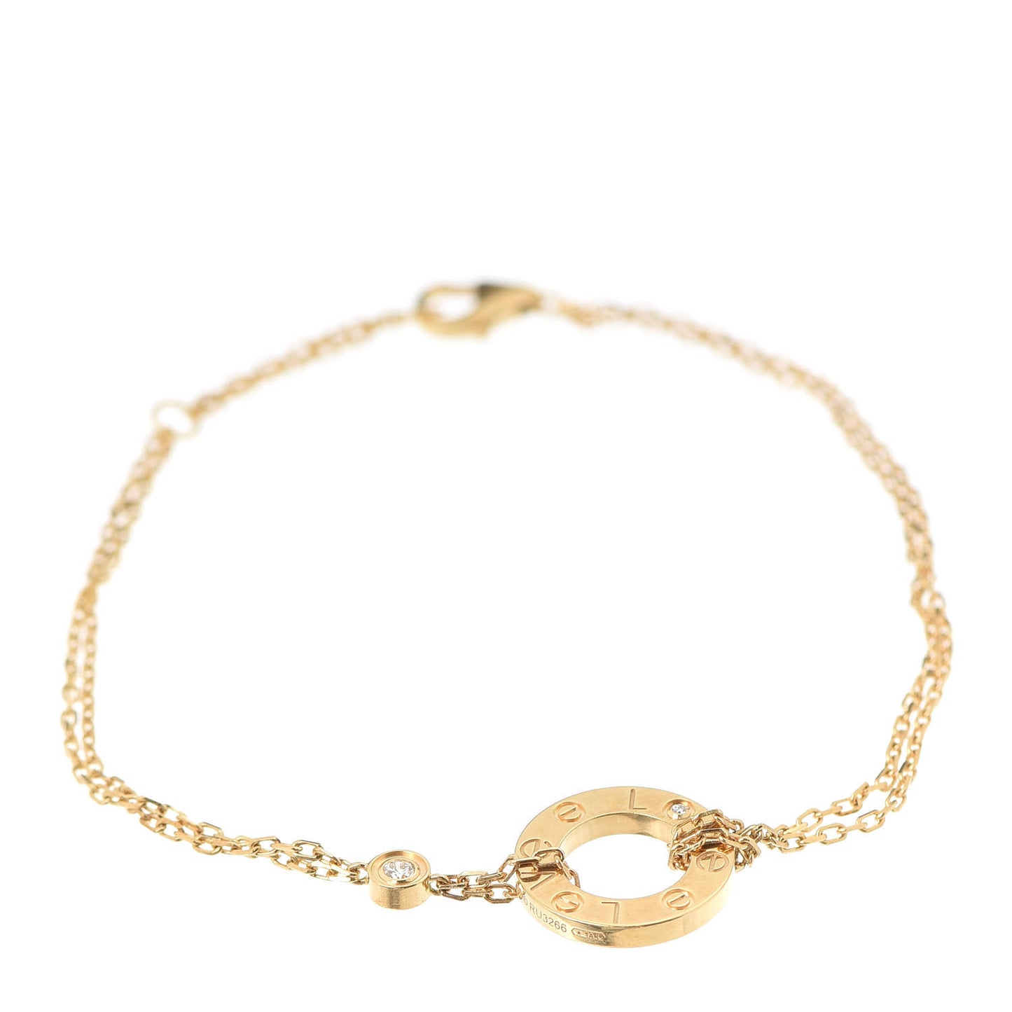 18K Yellow Gold Diamond LOVE Bracelet