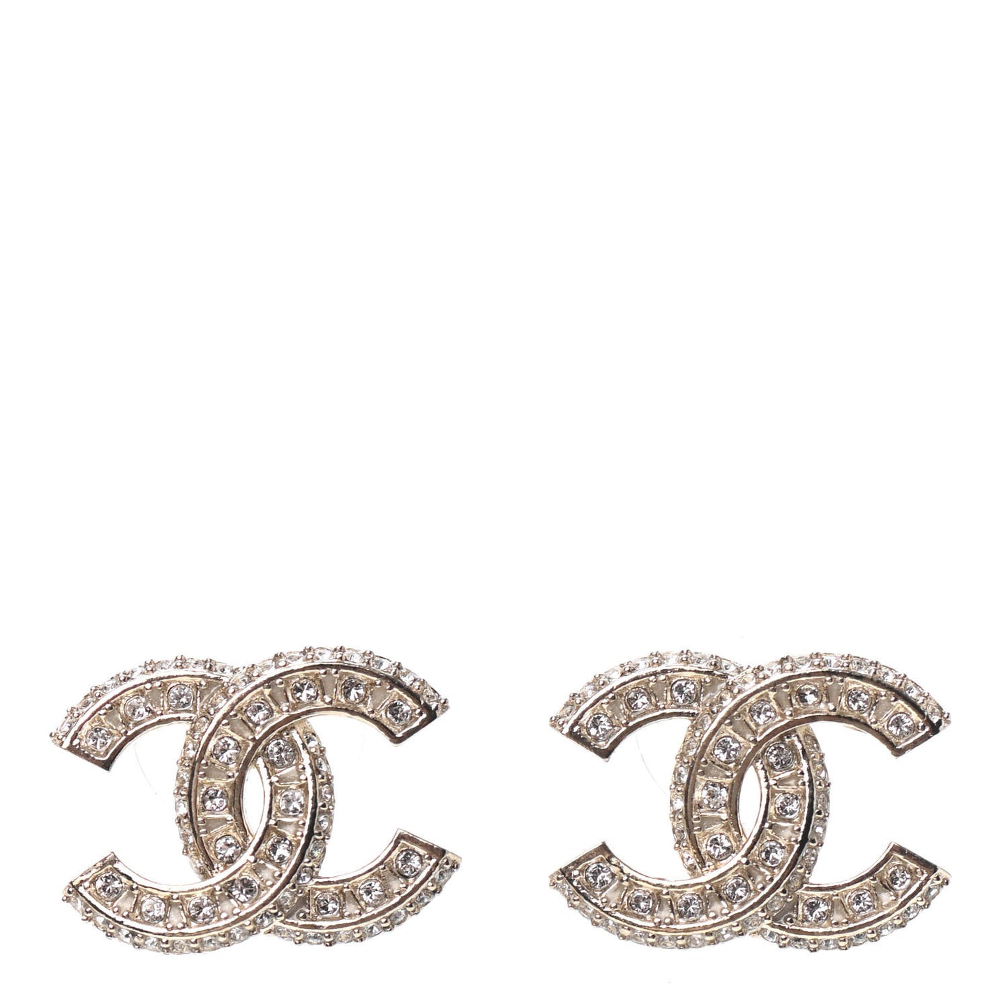 Crystal Timeless CC Earrings Light Gold