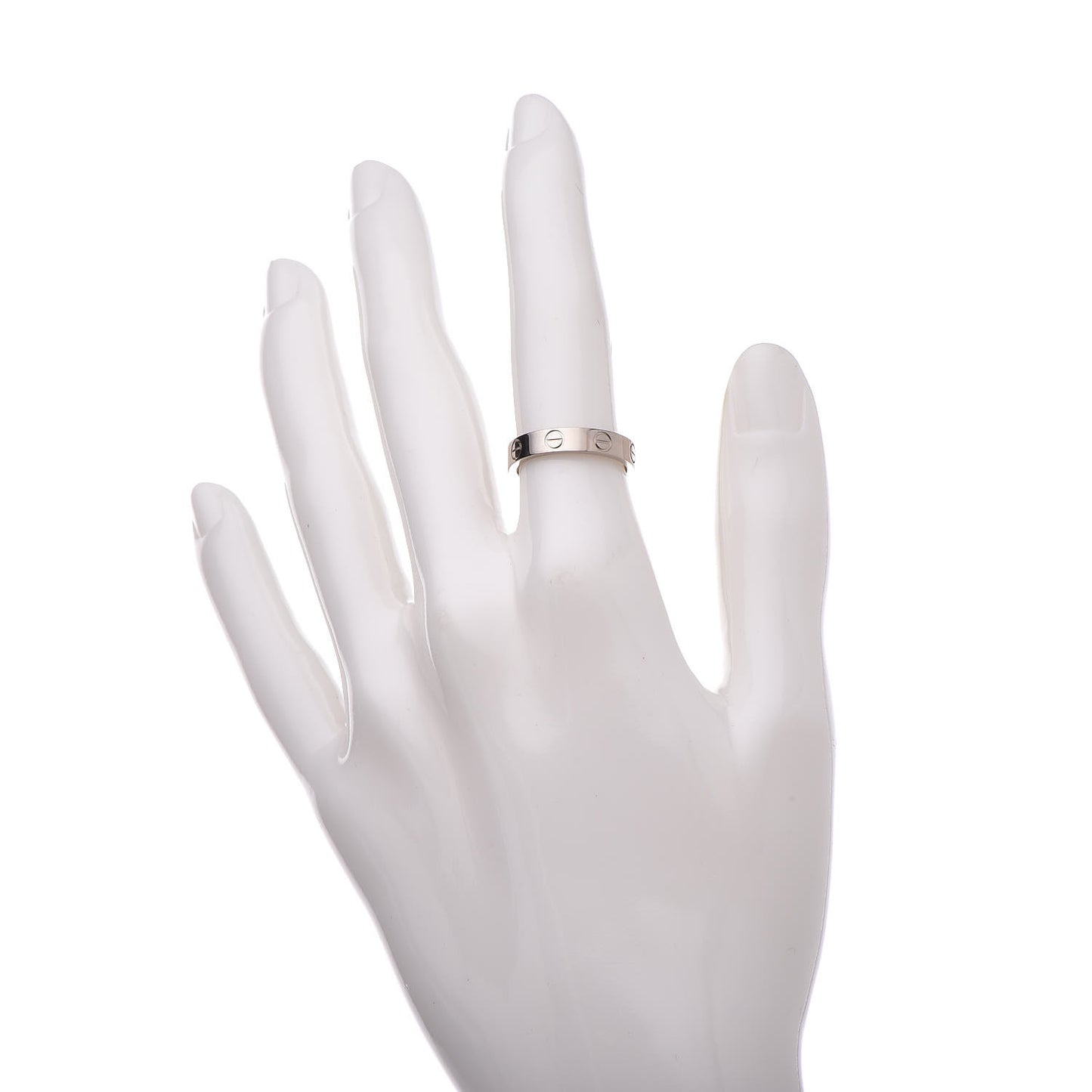 18K White Gold 3.5mm LOVE Wedding Band Ring 49 4.75