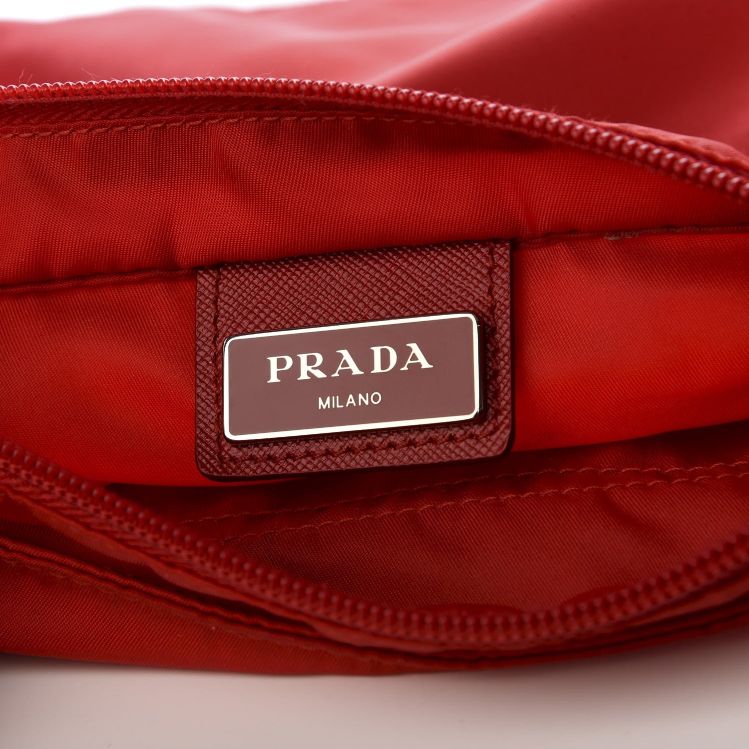 Prada Nylon Vela Saffiano Flat Messenger Bag Rosso 7 of 8