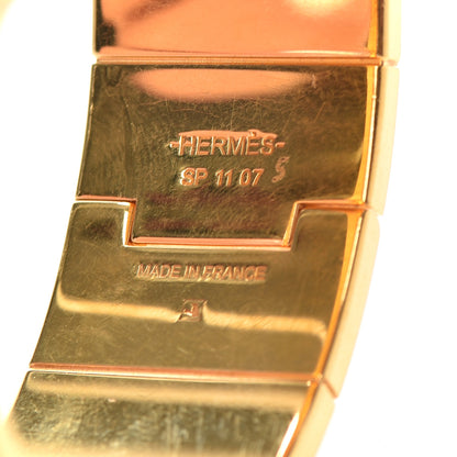 Hermes Enamel Charniere Uni Wide Hinged Bracelet M White 4 of 4