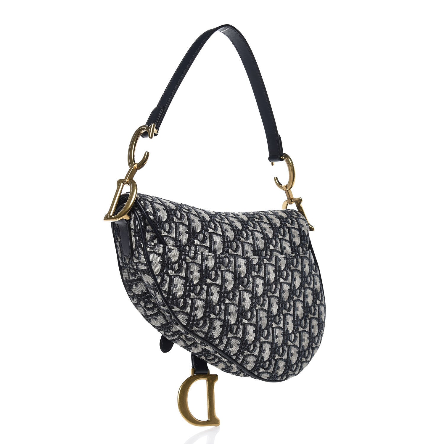 Christian Dior Oblique Saddle Bag Blue 3 of 8