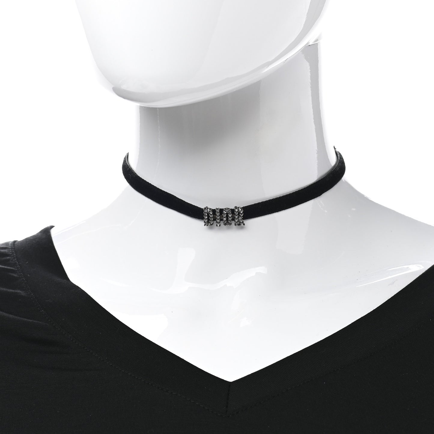 Velvet Crystal DIOR Choker Necklace Black
