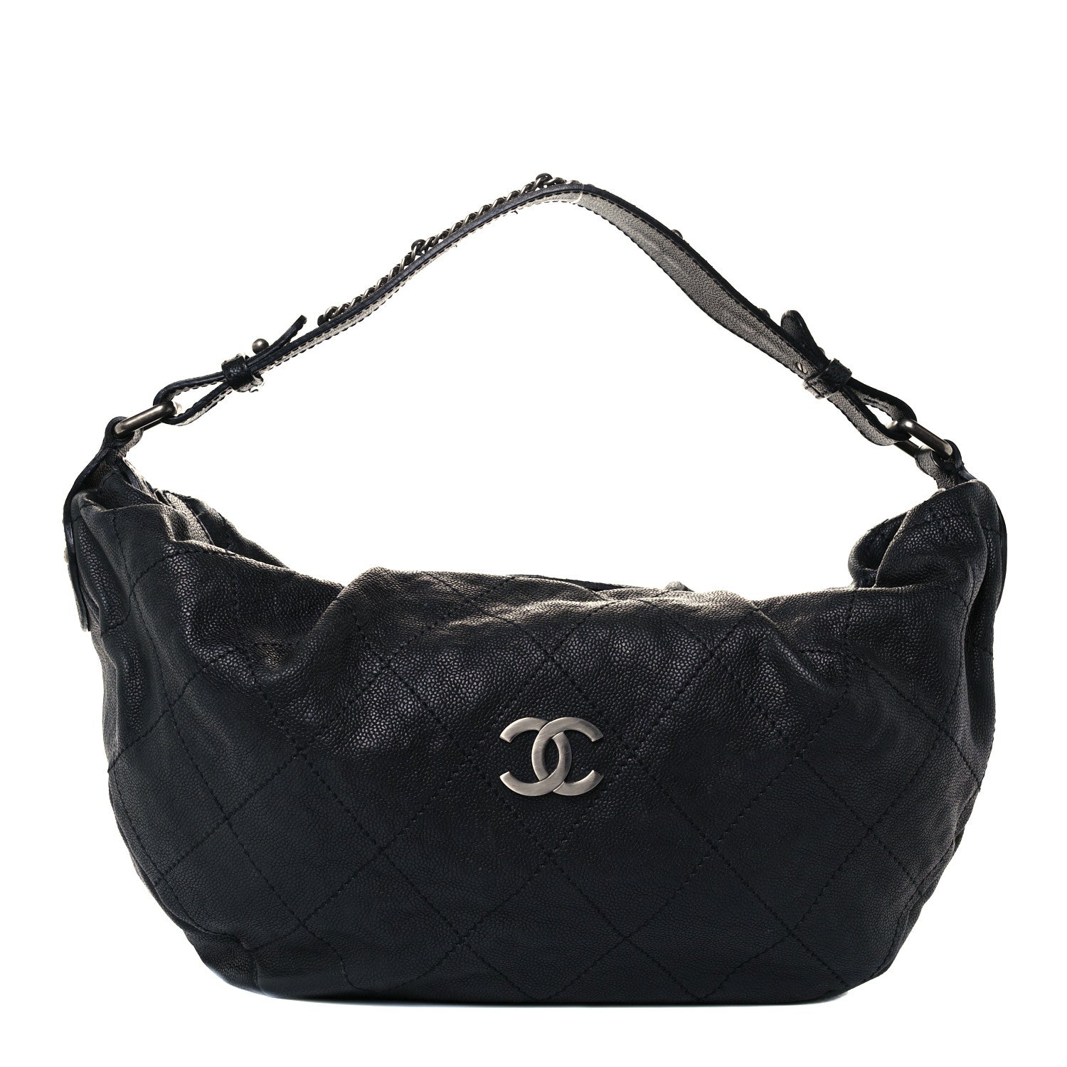 Chanel Caviar Stitched Large Outdoor Hobo Black 1 of 10