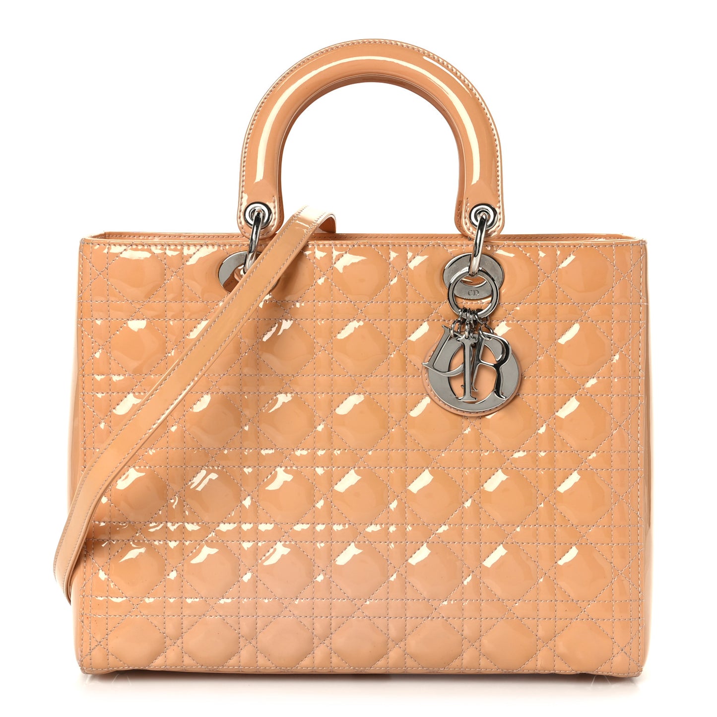 Patent Cannage Large Lady Dior Light Pink