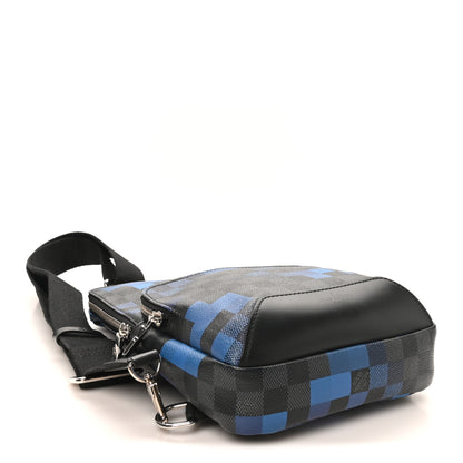 Louis Vuitton Damier Graphite Pixel Avenue Sling Backpack Blue 4 of 9