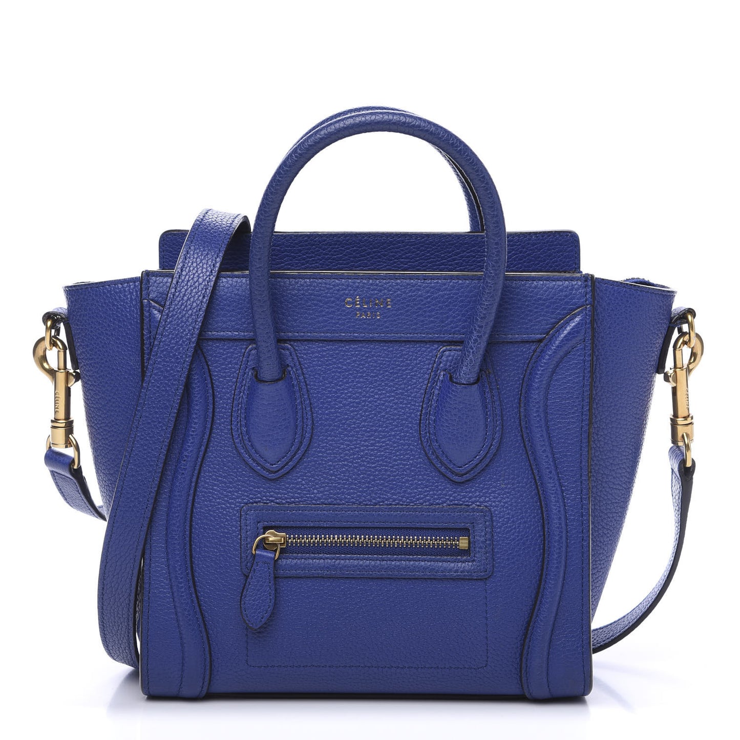 Drummed Calfskin Nano Luggage Indigo