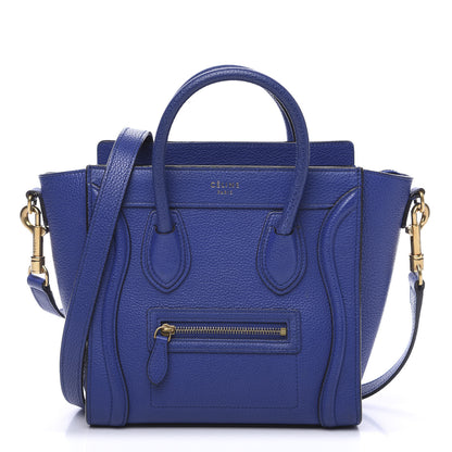 Celine Drummed Calfskin Nano Luggage Indigo 1 of 8