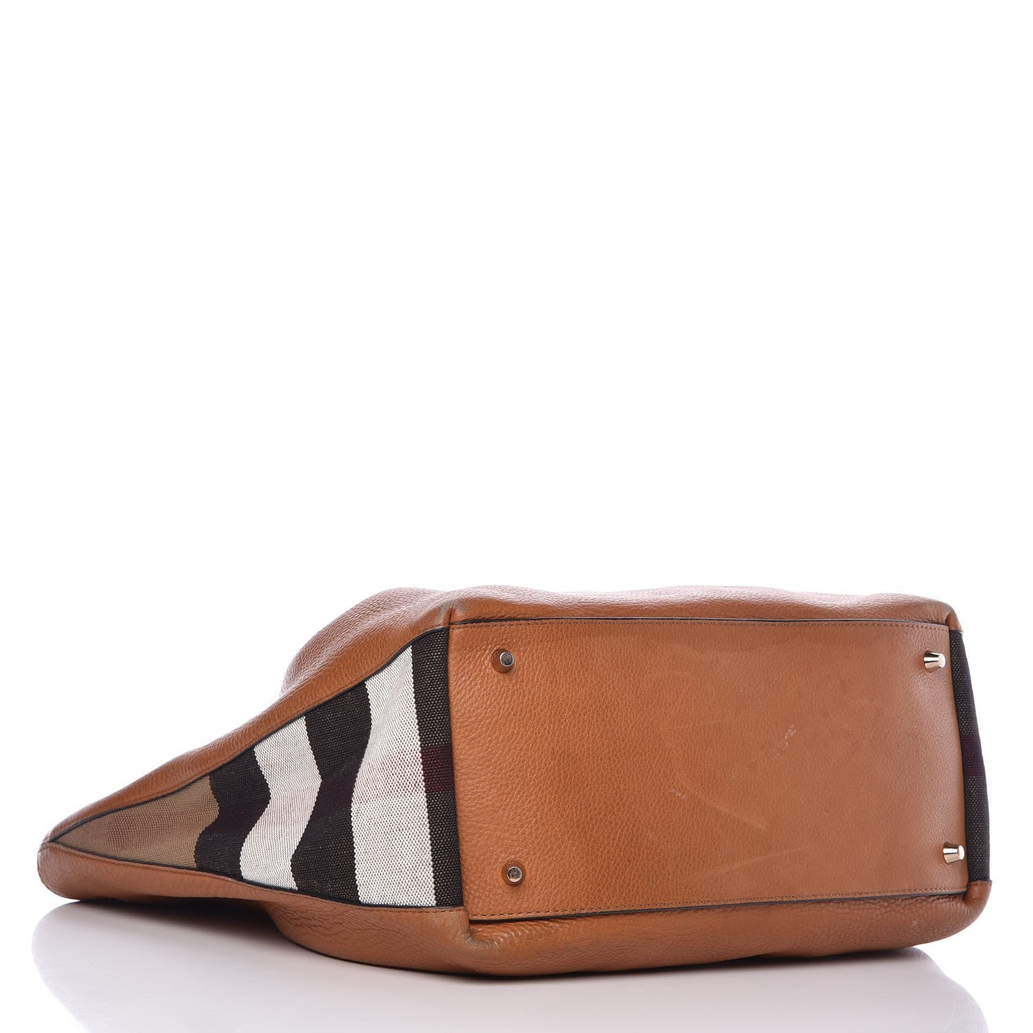 Burberry Grainy Calfskin House Check Medium Maidstone Tan 4 of 16
