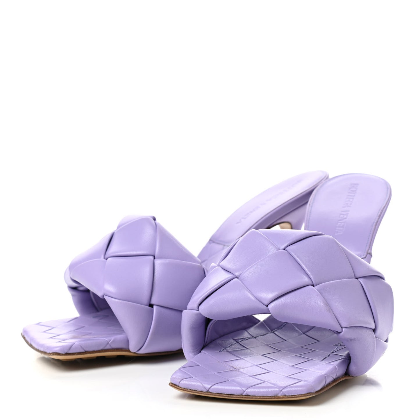 Nappa Maxi Intrecciato Lido Mule Sandals 37.5 Wisteria