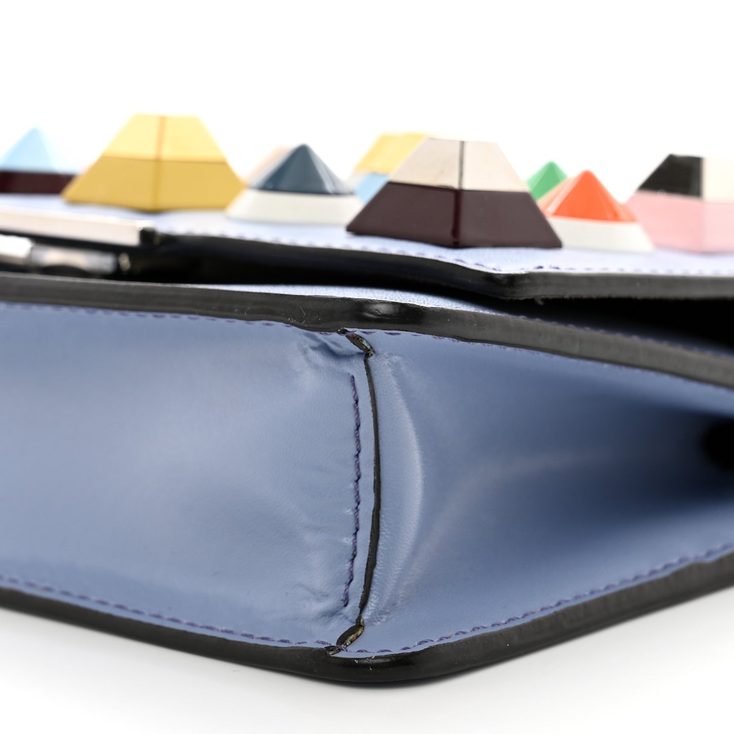 Vitello Dolce Studded Tube Wallet On Chain Ardesia Multicolor