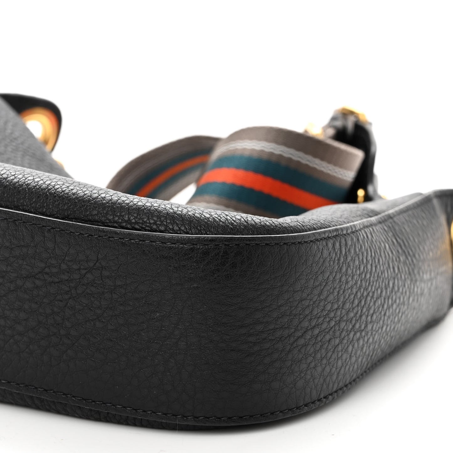 Vitello Phenix Zippered Messenger Hobo Black