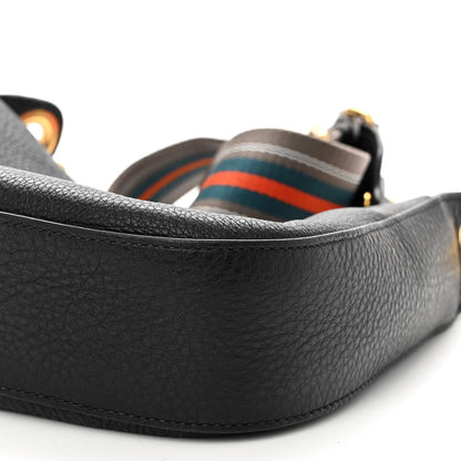 Prada Vitello Phenix Zippered Messenger Hobo Black 8 of 8