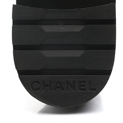 Chanel Shiny Lambskin Quilted Lace Up Combat Boots 38 Black 6 of 13