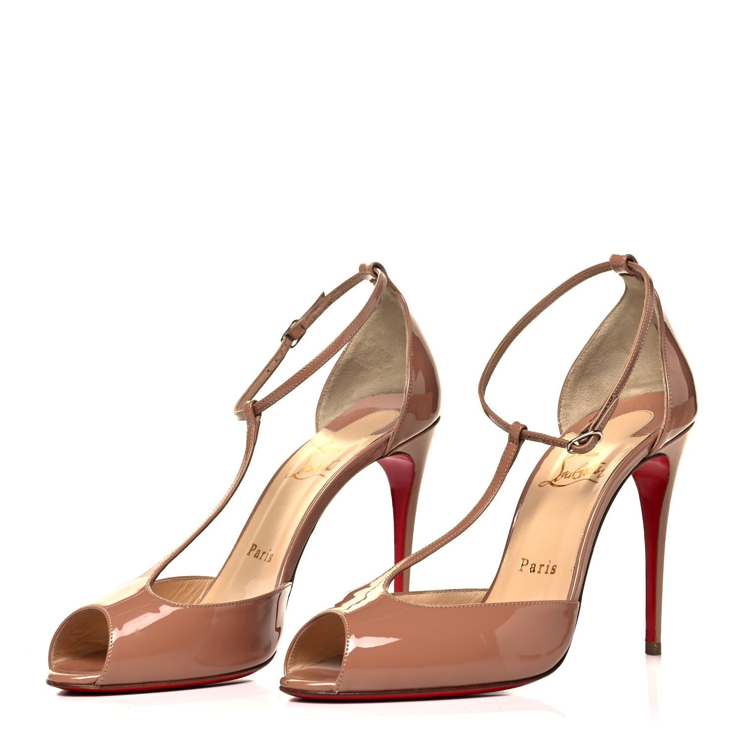 Christian Louboutin Patent Senora 100 Sandals 38 Nude 3 of 7