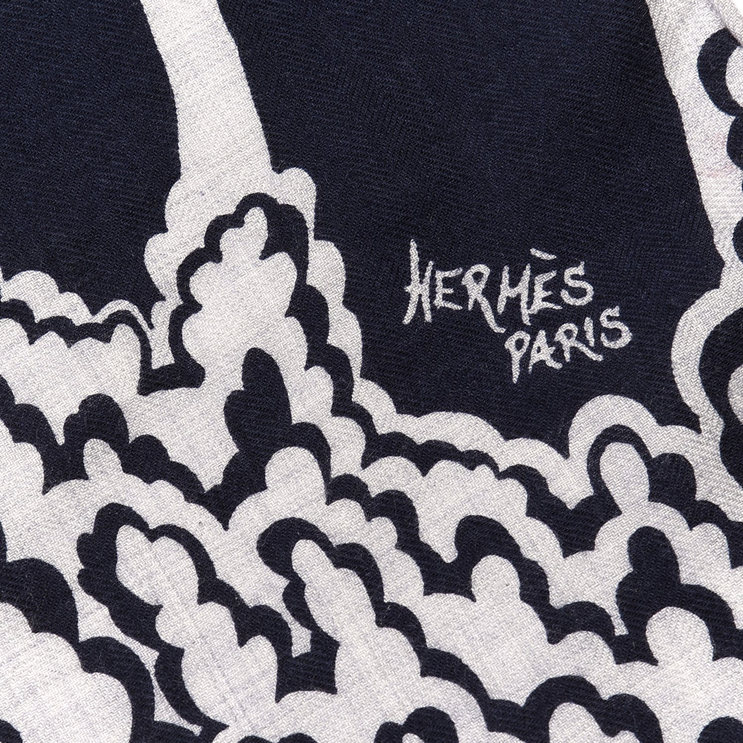 Hermes Cashmere Silk The Three Graces Shawl 140 Gris Chine Caban 3 of 8