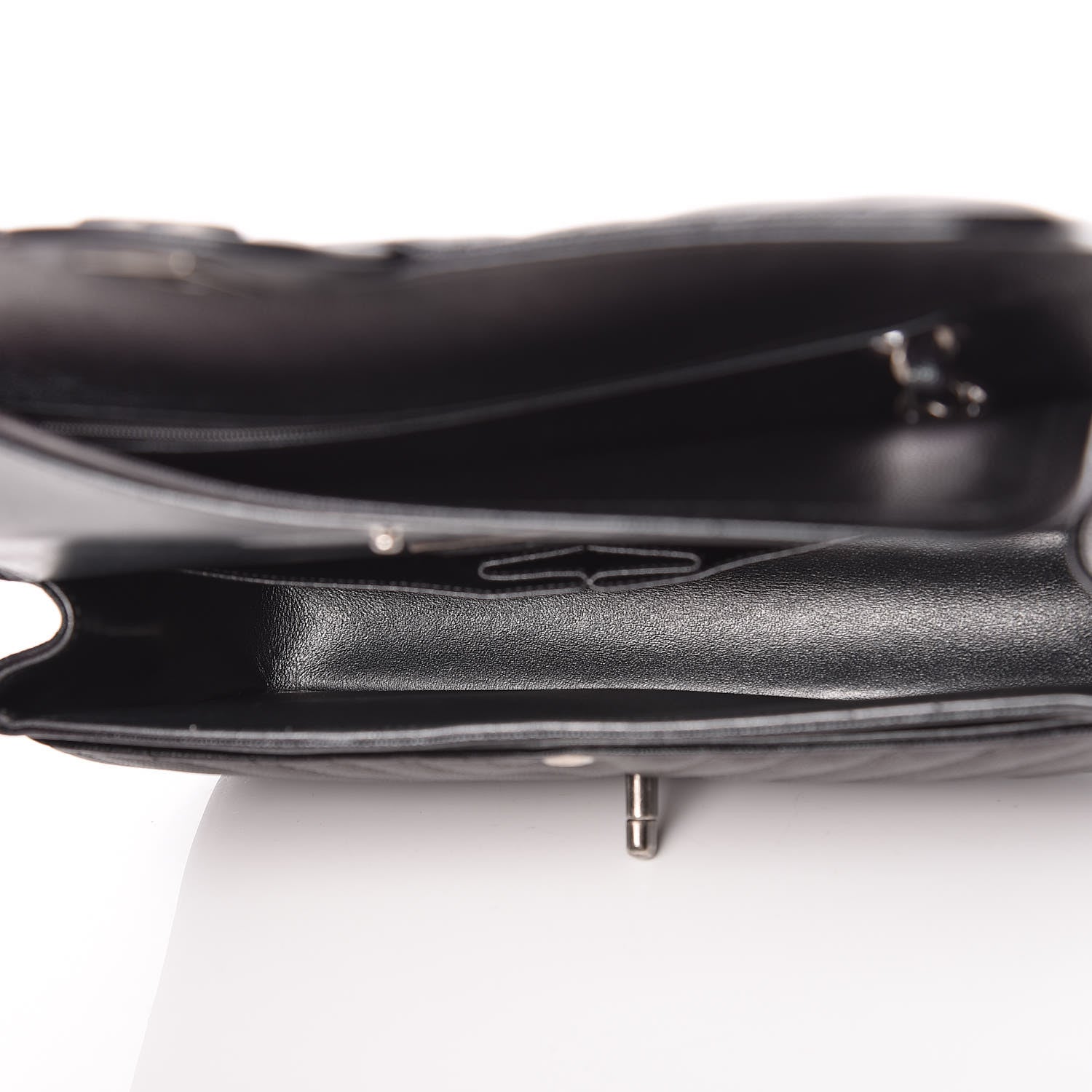 Chanel Iridescent Caviar Chevron Quilted Medium Double Flap Black 5 of 10