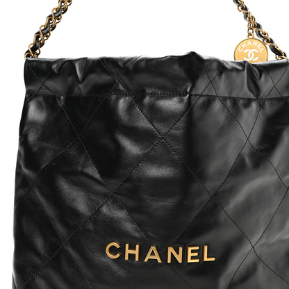 Chanel Shiny Calfskin Quilted Small Chanel 22 Black 9 of 11