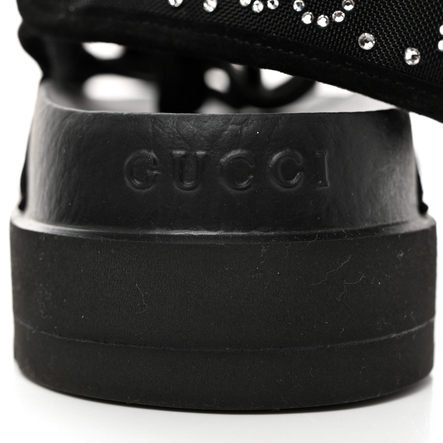 Gucci Tela Retino Kid Scamosciato Crystal GG Monogram Womens Dad Sandals 39 Black 7 of 8